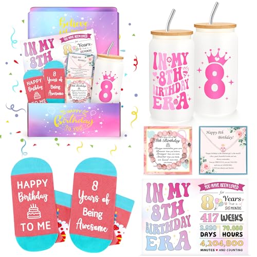 Launrada 8 Year Old Girl Birthday Gift for 8 Years Old Girl Gifts Trendy 8th Birthday Gifts for Girls Cool Stuff Things Present for Eight Year Olds Girls Age 8 Gift Ideas Happy 8th Decorations Accessories - Image 1