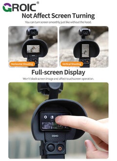 GROIC Screen Hood Sunshade Cover for DJI OSMO Pocket 3,Sun Hoods for DJI OSMO Pocket 3, Anti-Glare,Accessories for DJI Osmo Pocket 3  - Image 3