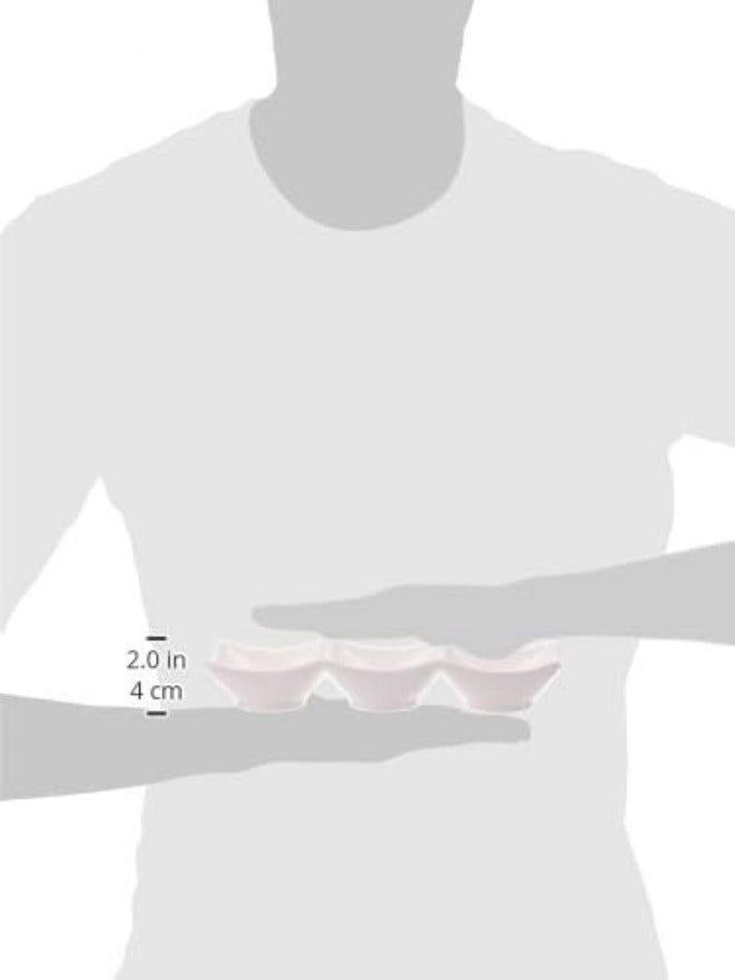 Vague Melamine Three Compartment Divided Plate, White 22 cm Size, 36-460 - Image 4