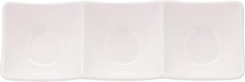 Vague Melamine Three Compartment Divided Plate, White 22 cm Size, 36-460 - Image 2