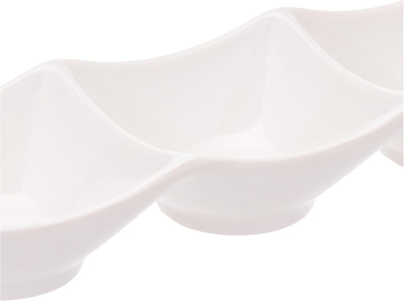 Vague Melamine Three Compartment Divided Plate, White 22 cm Size, 36-460 - Image 3