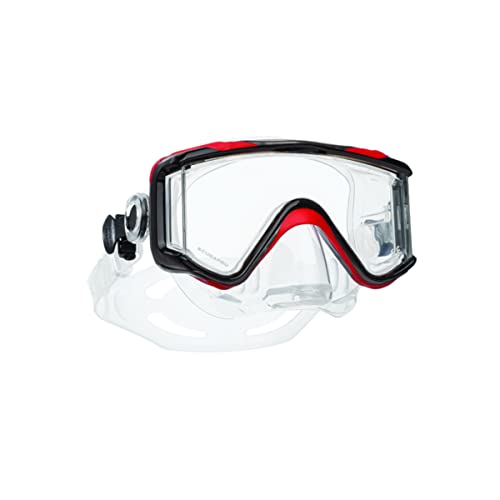 SCUBAPRO Crystal Vu Plus Scuba Mask with Purge Valve with Ultra Clear Tri Lens for Diving RedGray - Image 1
