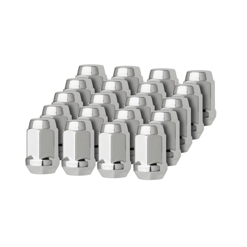 DPAccessories 20 Chrome 12x15 Closed End Bulge Acorn Lug Nuts Cone Seat 19mm Hex LCB3B6HCCH04020
