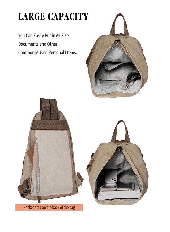 KL928 Canvas Vintage Backpack - Large Casual Daypack Outdoor Travel Rucksack Hiking Backpacks for Men Women - Image 4