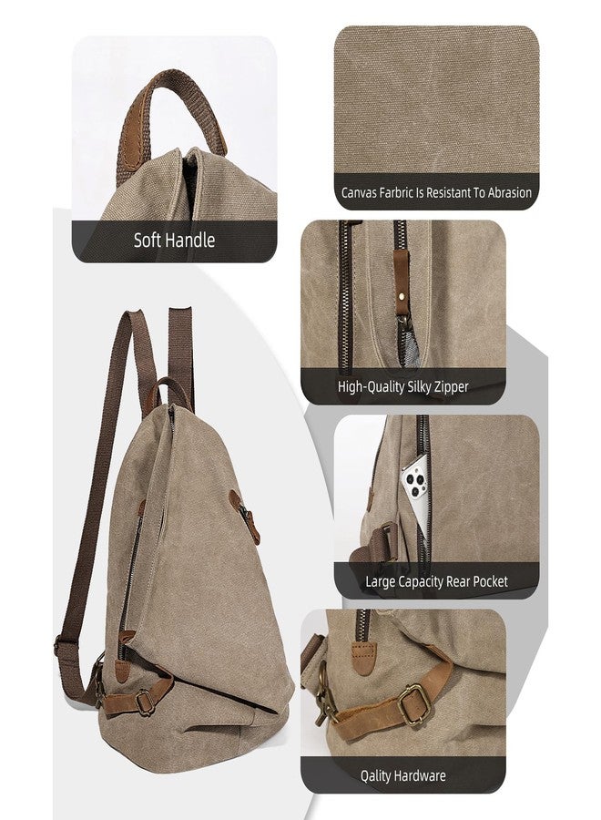 KL928 Canvas Vintage Backpack - Large Casual Daypack Outdoor Travel Rucksack Hiking Backpacks for Men Women - Image 3