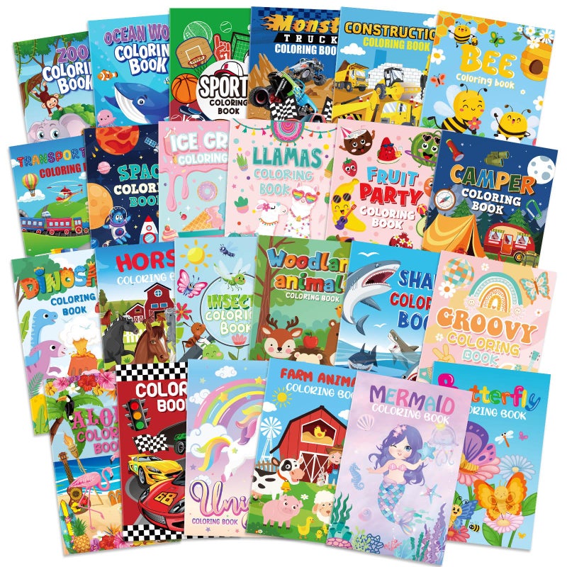 Cinrobiye 24 Pcs Coloring Books for Kids Party Favors Bulk Mini DIY Craft Coloring Books for Ages 24812 Activity Books for Car Farm Horse Animal Birthday Party Gifts Goodie Bags Stuffers Classroom - Image 3