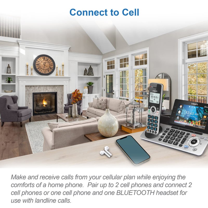 VTech IS8251-3 Business Grade 3-Handset Expandable Cordless Phone for Home Office, 5" Color Display, Programmable Short Cut Keys, Smart Call Blocking, Answering System,Bluetooth Connect to Cell - Image 5