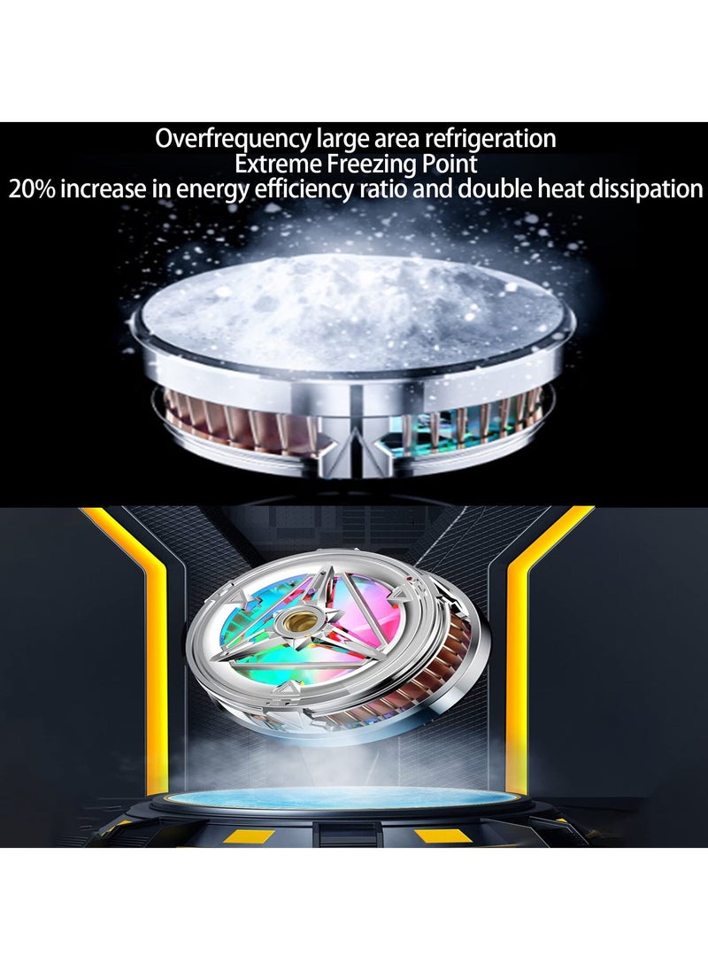 Loquat Phone Cooler for Gaming, Magnetic Phone Cooling Fan, with Colorful LED Light, Rechargeable Semi Conductor Cell Phone Radiator, for Smartphone/Tablet/iPad  - Image 2