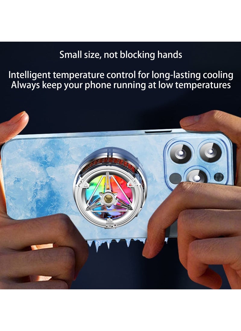 Loquat Phone Cooler for Gaming, Magnetic Phone Cooling Fan, with Colorful LED Light, Rechargeable Semi Conductor Cell Phone Radiator, for Smartphone/Tablet/iPad  - Image 4