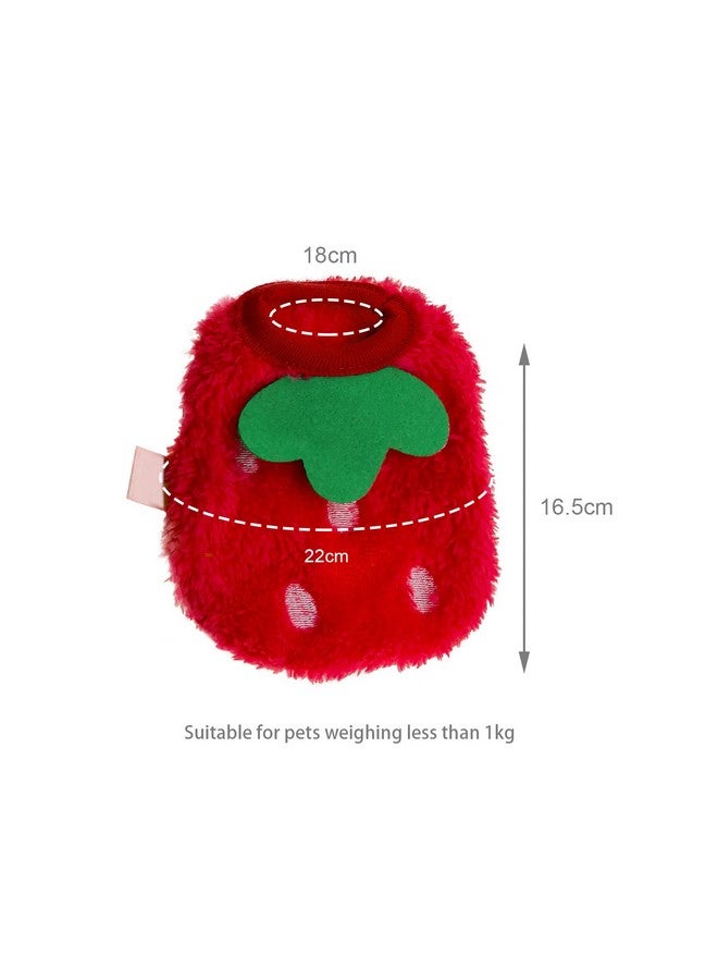 Create idea Create idea 2PCS Strawberry Guinea Pig Clothes Small Pet Winter Plush Warm Apparel Costumes Soft Coats for Rabbits Ferrets Chinchillas Kittens 3XS  - Image 4