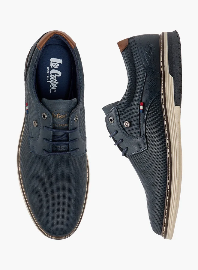Lee Cooper Men's Logo Embossed Lace-Up Sneakers