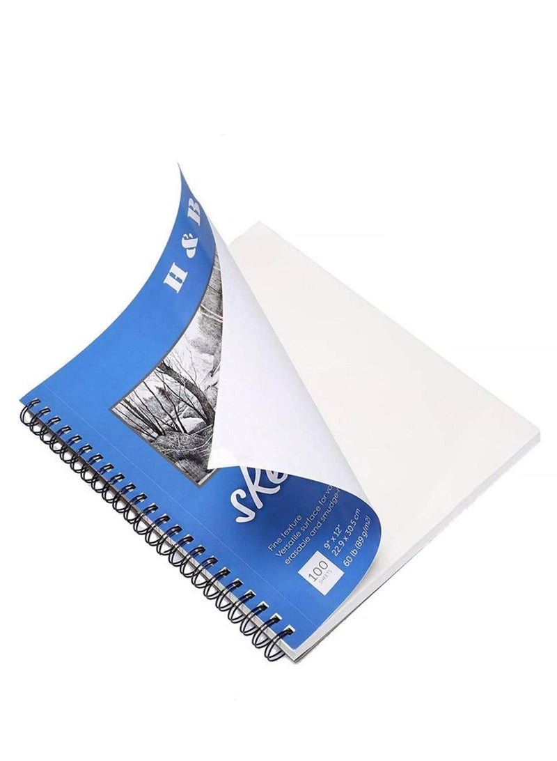 XiuWoo A4 Sketchbook, Paper Pad, Notebook, Acid Free White 200 Pages 100 Leaves - Image 1