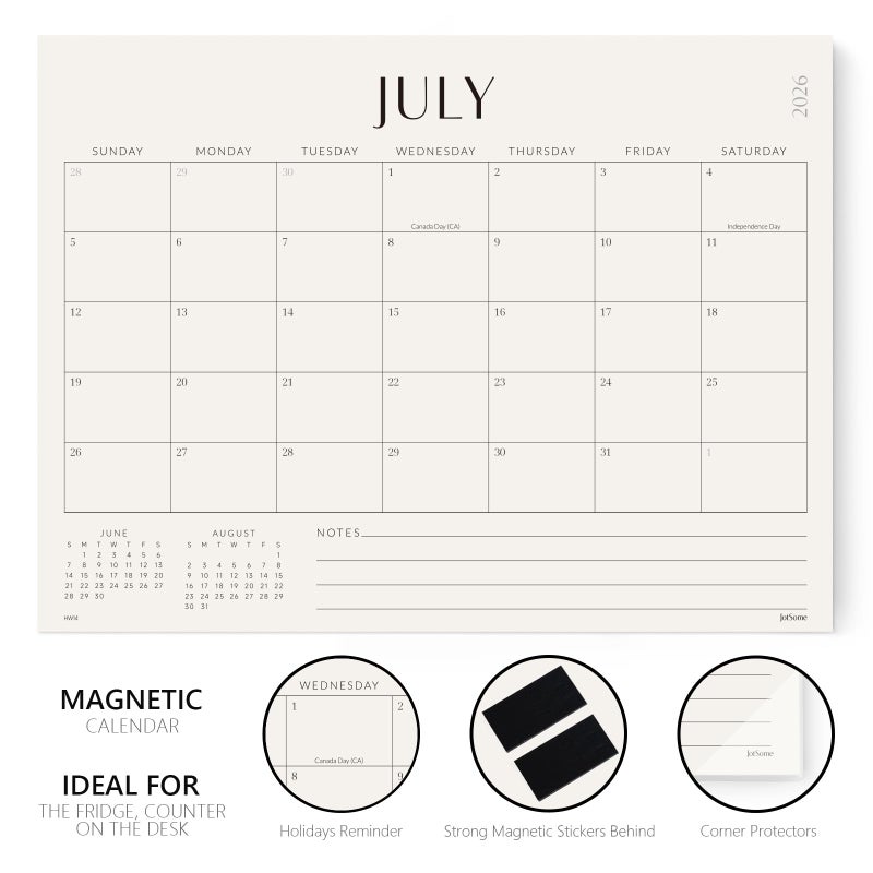Jotsome Magnetic Calendar for Refrigerator 2026-2027, Monthly Fridge Calendar From Now to June 2027 14x10.5 inch, Easy Planning, Gift for the Holidays (Horizontal) - Image 3