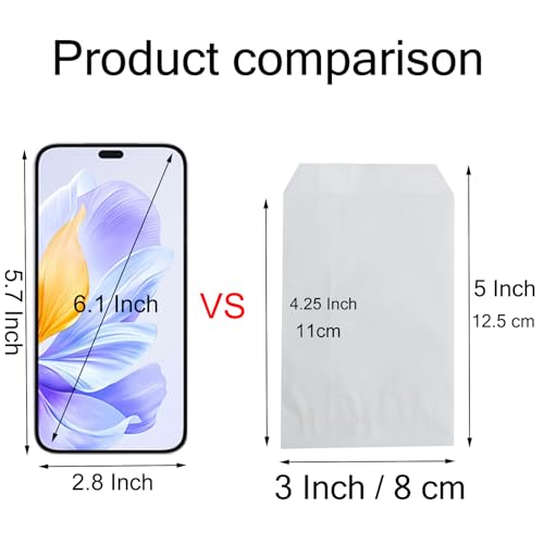 FOCCIUP 100 Pcs 3x5 Inch Mini Size Small Flat Paper Bag Semi-Transparent Glassine Bags for Party Favor - Image 2