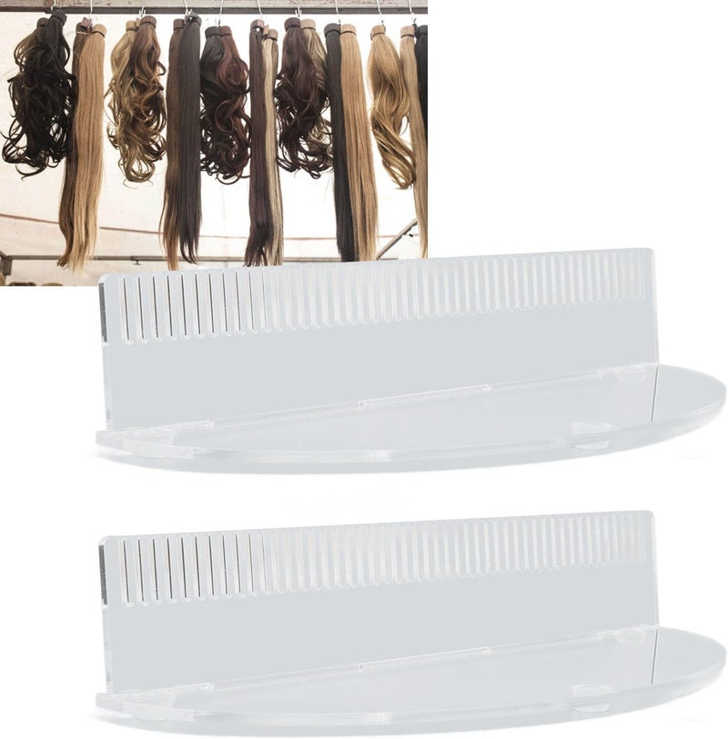 Pilipane Hair Extension Holder Practical Reusable Stand Display Styling Hairpiece Acrylic Material (Transparent) - Image 3