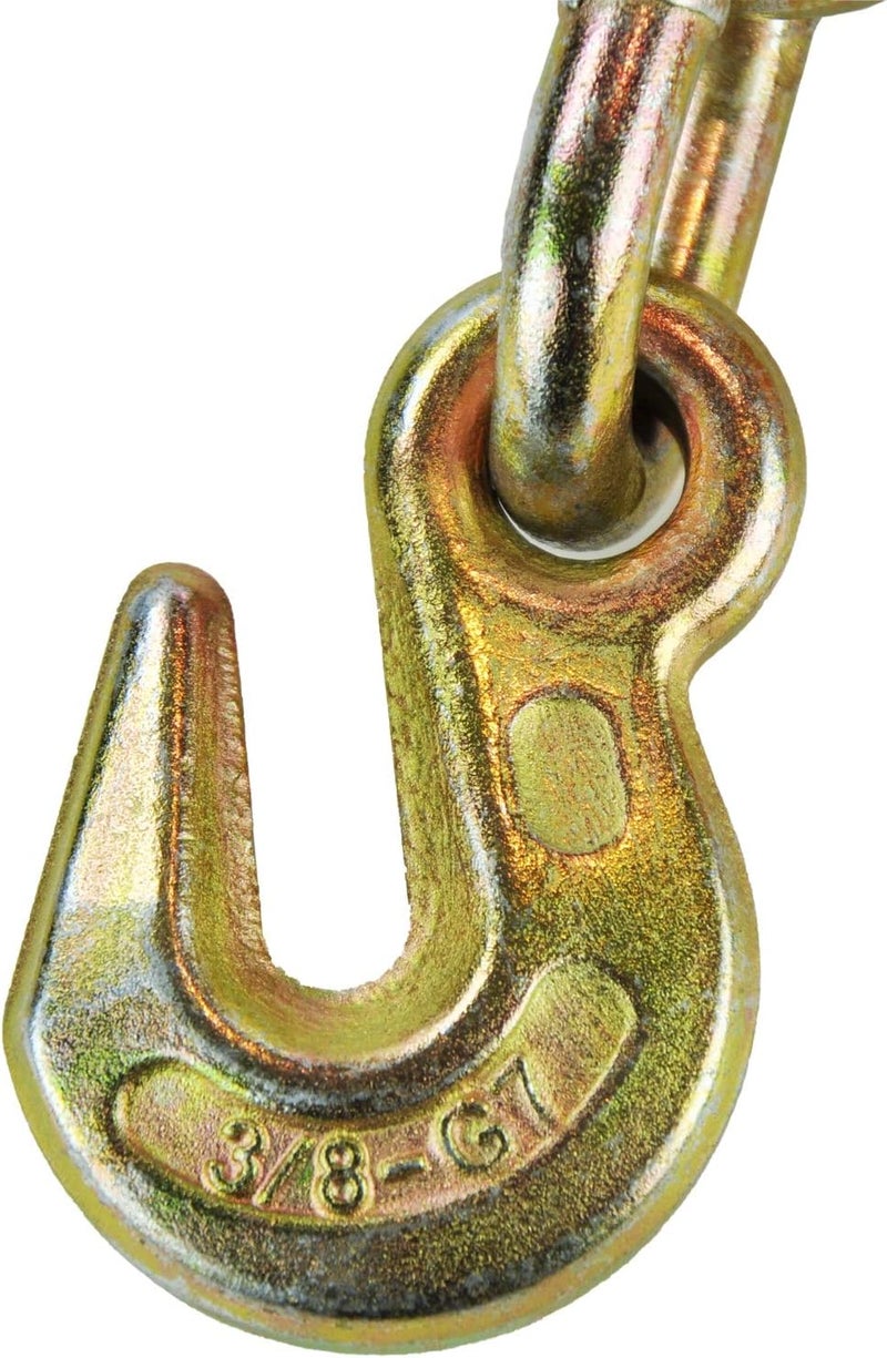 VULCAN Load Binder with 2 Grab Hooks - Ratchet Style - 7100 Pound Safe Working Load (Works with 5/16 Inch or 3/8 Inch Grade 70 and Grade 80 Chain) - Image 2
