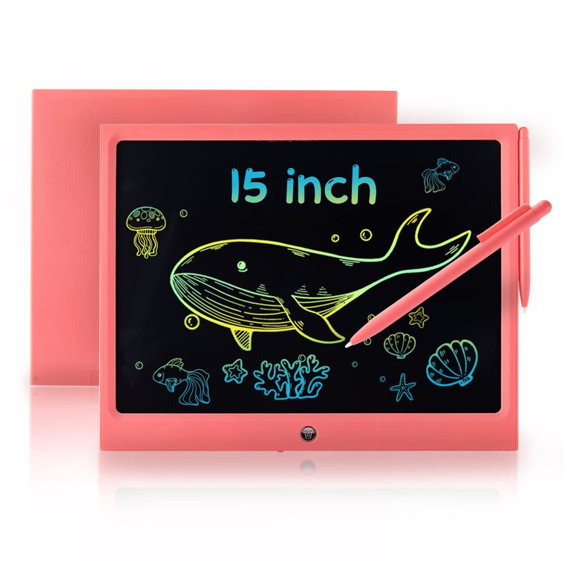 ERUW LCD Writing Tablet for Kids, 15 Inch Colorful Electronic Doodle Board, Educational Learning Kids Drawing Tablet Toys, Christmas Birthday Gift for 3 4 5 6 7 8 9 Year Old Girls Boy - Image 1
