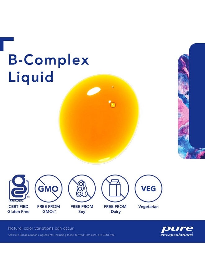 Pure Encapsulations B-Complex Liquid - مركب فيتامين ب السائل - للأعصاب واستقلاب الطاقة* - خالٍ من الجلوتين ونباتي - 4.73 أونصة (140 مل) - Image 3