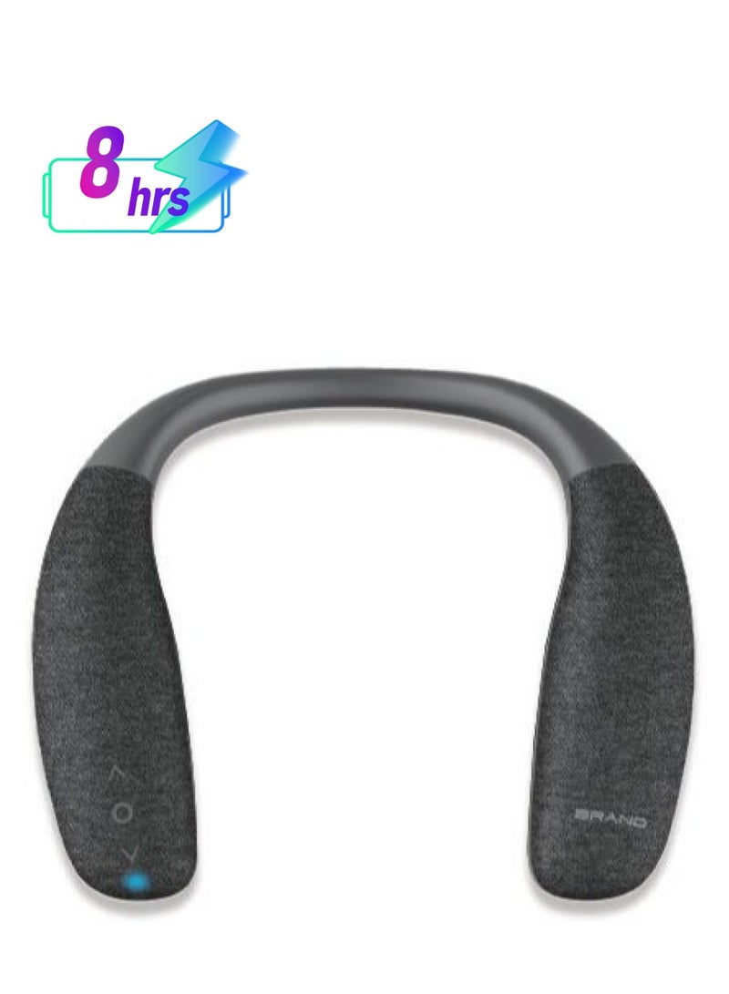 AROAQ Neckband Bluetooth Speakers, Adjustable Wireless Wearable Speaker, Waterproof Comfortable Wearable Wirless Music Box For Boys And Girls Black - Image 1