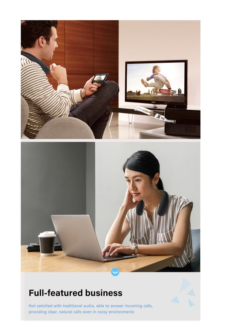 AROAQ Neckband Bluetooth Speakers, Adjustable Wireless Wearable Speaker, Waterproof Comfortable Wearable Wirless Music Box For Boys And Girls Black - Image 3