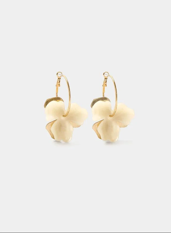 بارفوا أقراط طوقية مع زهرة