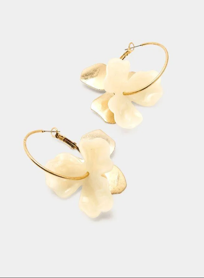 بارفوا أقراط طوقية مع زهرة