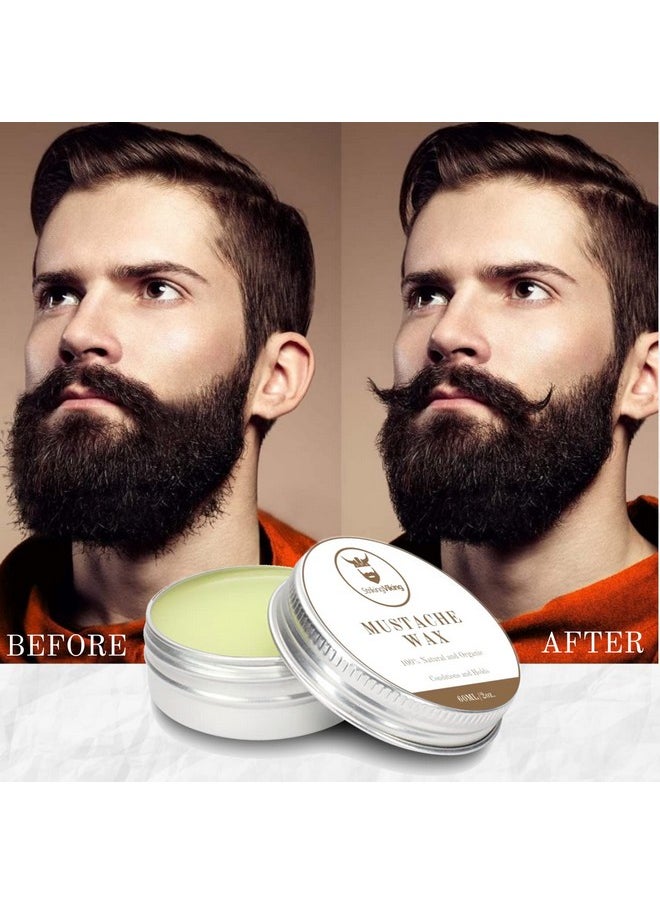 Triking Viking Mustache Wax And Comb Kit Beard And Moustache Wax For Men With Strong Hold Natural Beeswax Helps Tame Style And Groom (Sandalwood Scent 2 Ounce Size)