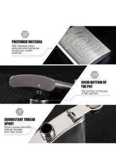 SYOSI SYOSI Hip Flasks for Liquor Set Premium Stainless Hip Flask with 2 Cups and Funnel Gift Box Pocket Friendly Pocket Drinking Flask for Men and Women (Silver 210ml)  - Image 2