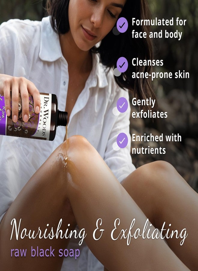 Dr. Woods Raw African Liquid Black Soap - Body Wash for Men and Women, Contains Organic Shea Butter, Gentle Exfoliant, Natural Cleanser for Face, Hands, and Body - 32 Fl Oz, Pack of 3 - Image 2