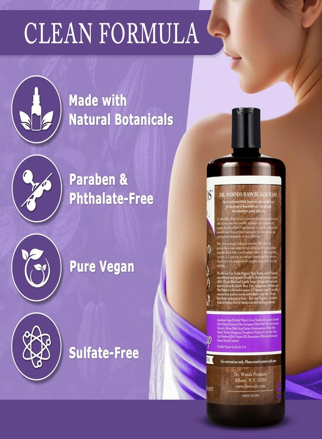 Dr. Woods Raw African Liquid Black Soap - Body Wash for Men and Women, Contains Organic Shea Butter, Gentle Exfoliant, Natural Cleanser for Face, Hands, and Body - 32 Fl Oz, Pack of 3 - Image 5