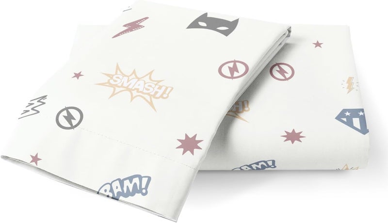 MakeMake Organics Organic Toddler Pillowcase (Set of 2) GOTS Certified Organic Cotton Toddler Pillowcase 14x19 Pillows Boys Superheros (Mighty Heros, 14x19) - Image 2