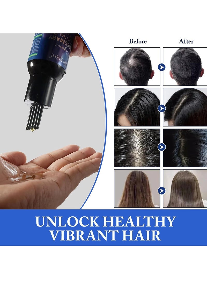 NIFEISHI - 120ml Rosemary Essential Oil with Castor Oil for Hair Growth and Skin Care Improve Blood Circulation Nourish Scalp & Prevent Hair Breakage Pure Organic Rosemary Essential Oil Infused with Castor Oil - Image 1