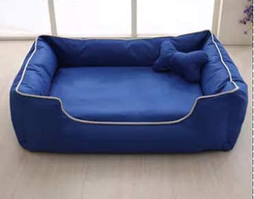 Gorgeous Square Shape Reversible Ultra Soft Ethnic Velvet Bed for Dog/Cat (Blue,Medium) - Image 3