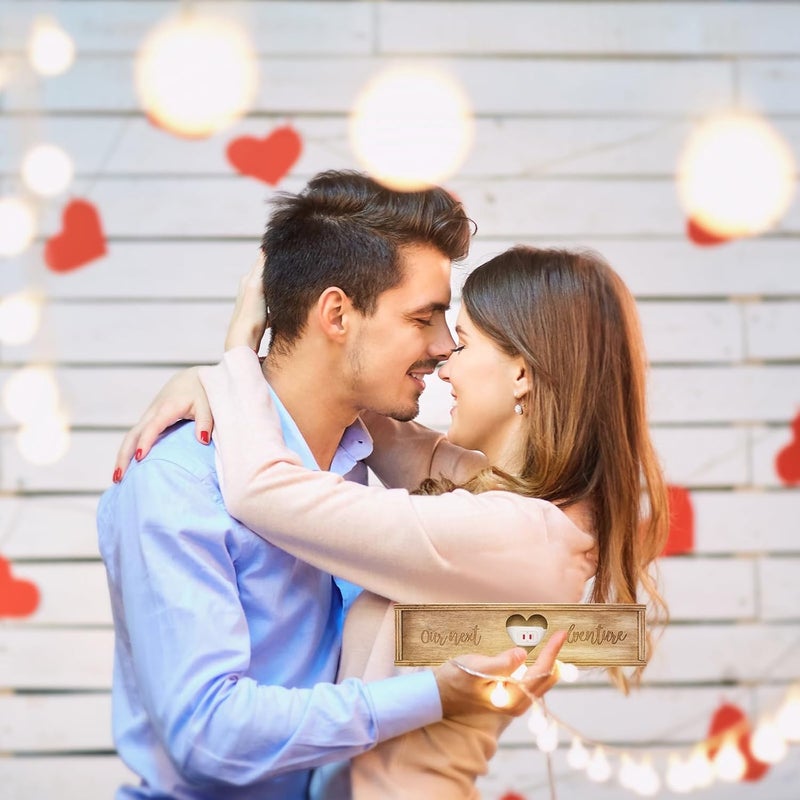 Barydat صندوق هدايا اختبار الحمل باري دات صندوق تذكار إعلان الحمل للزوج صندوق خشبي لإعلانات كشف جنس الطفل أفكار مفاجأة حامل تذكار هدايا للأب والجد والجدة والجدين بني - Image 5