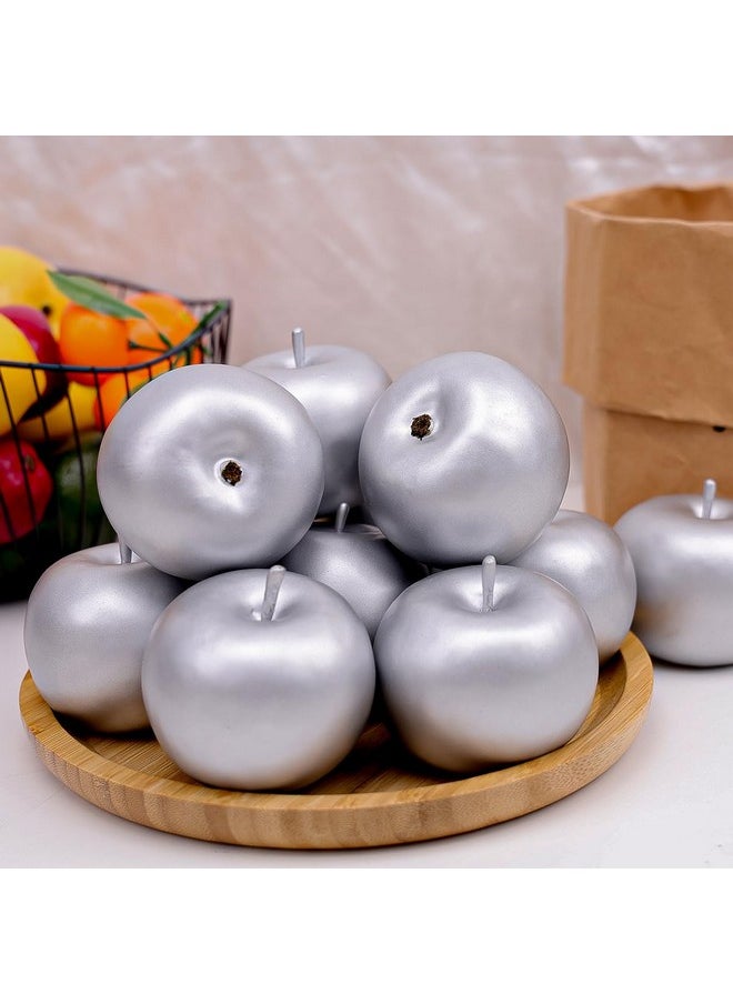 Gresorth Gresorth 6 PCS Artificial Silver Apple Fake Apples Fruit Home Party Christmas Decoration  - Image 5