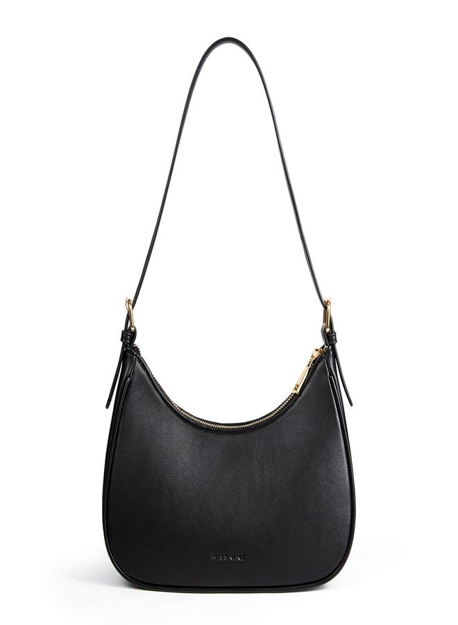 Missnine Purses for Women, Shoulder Bag Small Handbags Vegan Leather Underarm Bags Trendy Hobo Cute Clutch Purse with Adjustable Strap, Black - Image 1