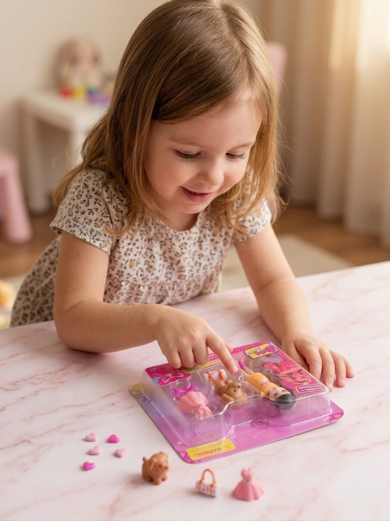 Baby Fashion Elegant Doll Set Mini Dolls with Extra Dresses Pet Puppy and Accessories - Image 2