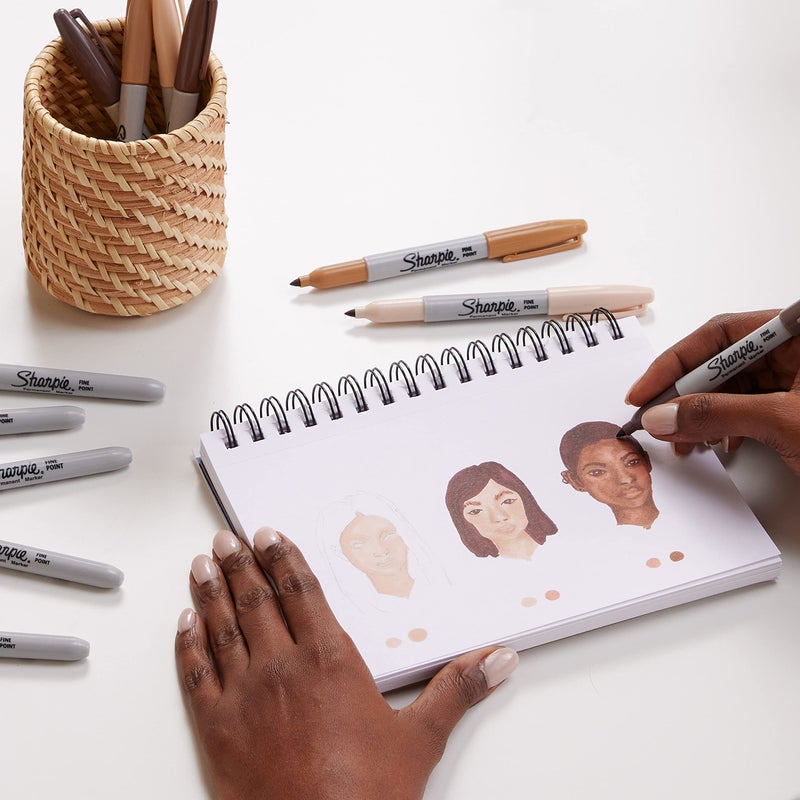 SHARPIE Permanent Markers, Portrait Colors Skin Tone Markers Set, Fine Tip Markers, Art Markers, Sketch Markers, Assorted, 12 Count - Image 5