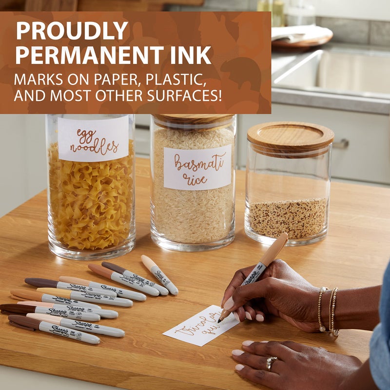 SHARPIE Permanent Markers, Portrait Colors Skin Tone Markers Set, Fine Tip Markers, Art Markers, Sketch Markers, Assorted, 12 Count - Image 3