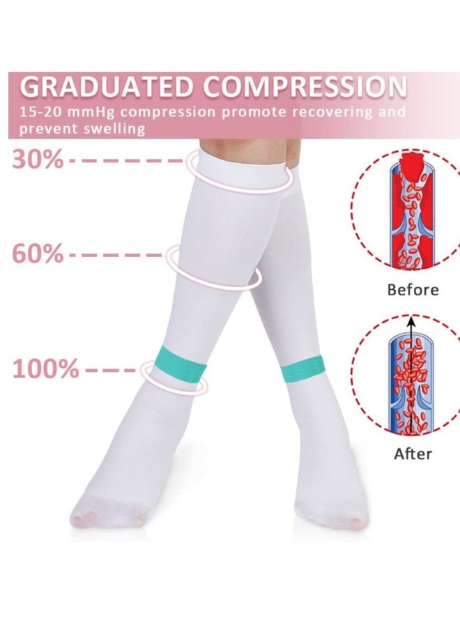 Anti Embolism Stockings Thigh High Knee High for Women, 15 20 mmHg Compression TED Hose Socks with Inspect Hole for the Recovery of Venous Thrombosis and Edema Green - Image 3