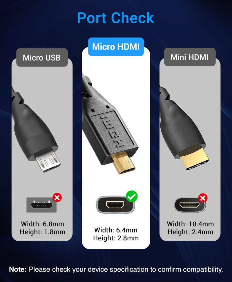 BlueRigger High Speed Micro HDMI to HDMI Female Adapter (NOT Micro-USB) with Ethernet (20CM) - Image 5