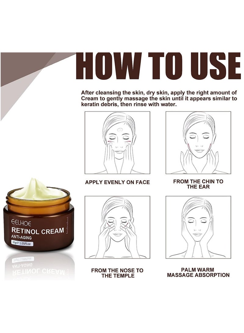 EELHOE Retinol Face Cream Anti-aging Wrinkle Firming Lifting Brightening Skin Tone Moisturizing Facial Skin Skin Care Cream - Image 4