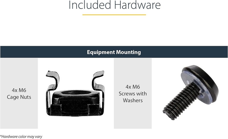 StarTech .com 1U Server Rack Shelf - Universal Rack Mount Cantilever Shelf for 19" Network Equipment Rack & Cabinet - Heavy Duty Steel – Weight Capacity 33lb/15kg - 7" Deep Tray, Black (CABSHELF1U) - Image 5