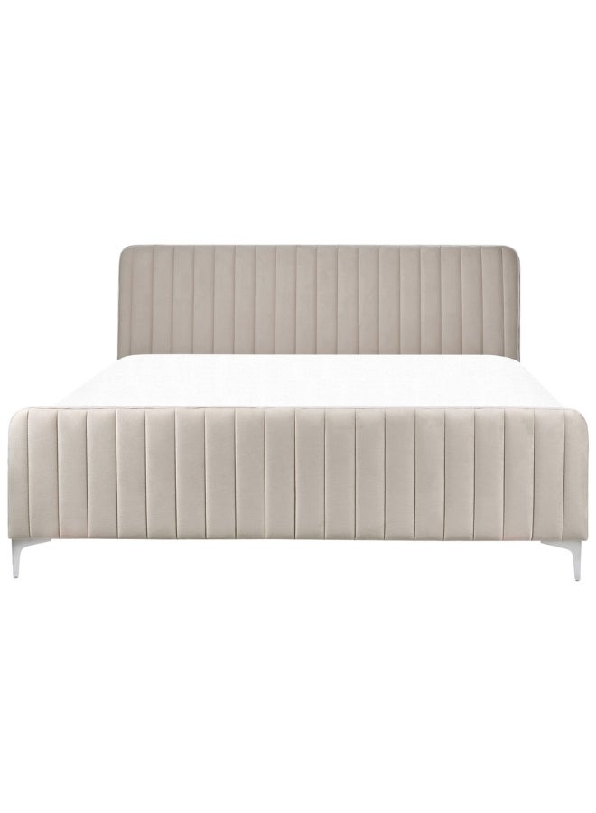 Bed and Mattress Home Sleep Haven Upholstered King Size ( Mattress Size 180 X 200 CM ) Dark Beige Color Bed Size 216 W X 188 L CM ( Mattress Sold Separately ) - Image 3