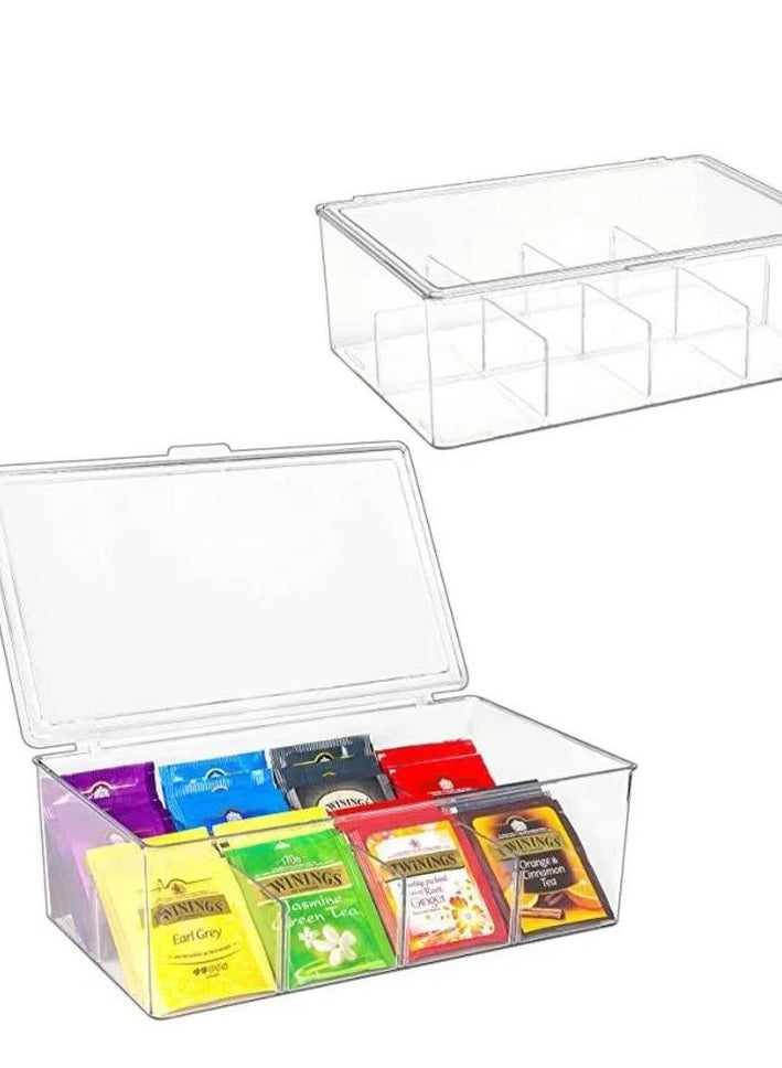 Plastic Tea Bag Organizer with Airtight Lid, Stackable Coffee Capsule Holder    H - Image 1