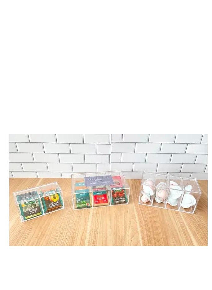 Plastic Tea Bag Organizer with Airtight Lid, Stackable Coffee Capsule Holder    H - Image 4