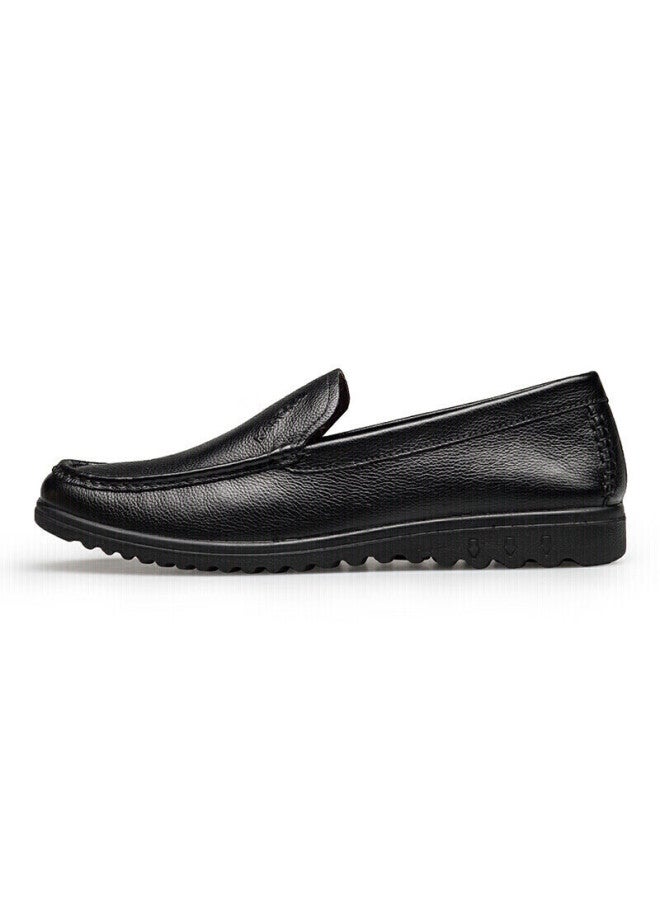Connell Kangnai Men's Leather Shoes, Versatile And Comfortable Slip-ons, Business Casual Shoes, Lightweight Low-cut Loafers, Black, Size 39 - Image 4