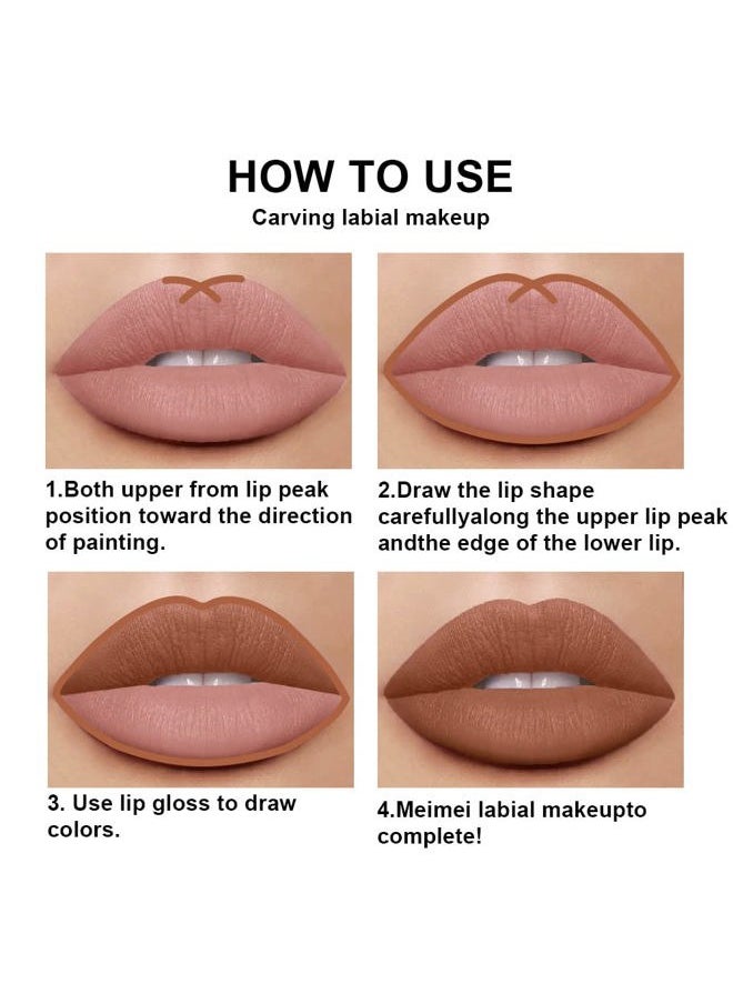 AMY'S DIARY 2pcs Matte Deep Rose-Beige Lip Liner and Lipstick Makeup Set,Nude matte Liquid Brown Lipstick 24H and Lip Liner Set Matt Liquid Lips Make Up Waterproof Long Lasting Lipstick Matte Kit（#25）  - Image 5