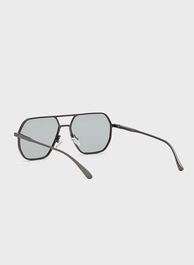 Seventy Five Angular Aviator Sunglasses