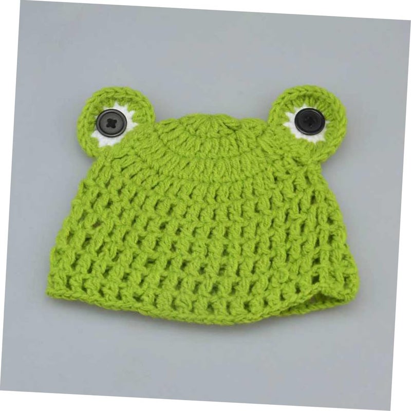 Uonlytech Baby Photography Prop Kit Frog Hat Blanket Set Knit for Newborn Photo Props - Image 4